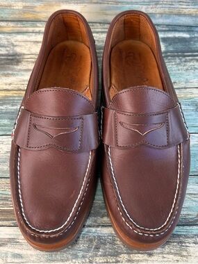 Sperry Gold Cup Made In Maine Penny Loafer Size 11D Brown Leather Vibram Soles